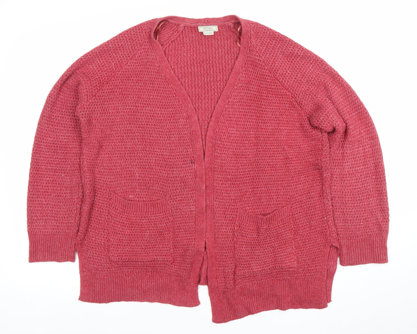 Fat Face Women’s Pink Chunky Knit V-Neck Cardigan Size 12