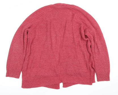 Fat Face Women’s Pink Chunky Knit V-Neck Cardigan Size 12