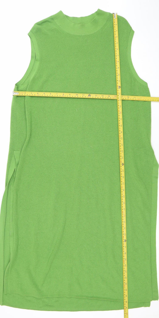 Marks and Spencer Women’s Green Wool Knit Sleeveless Shift Dress XL