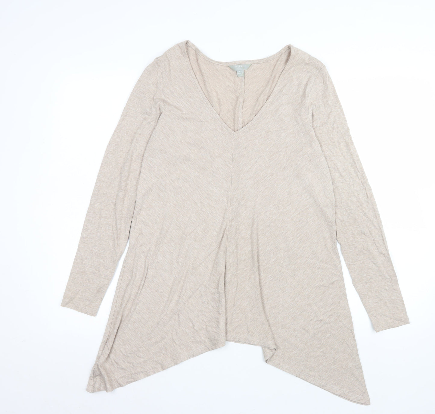 Womens UK Size 12 PURE Collection Beige Tunic Blouse