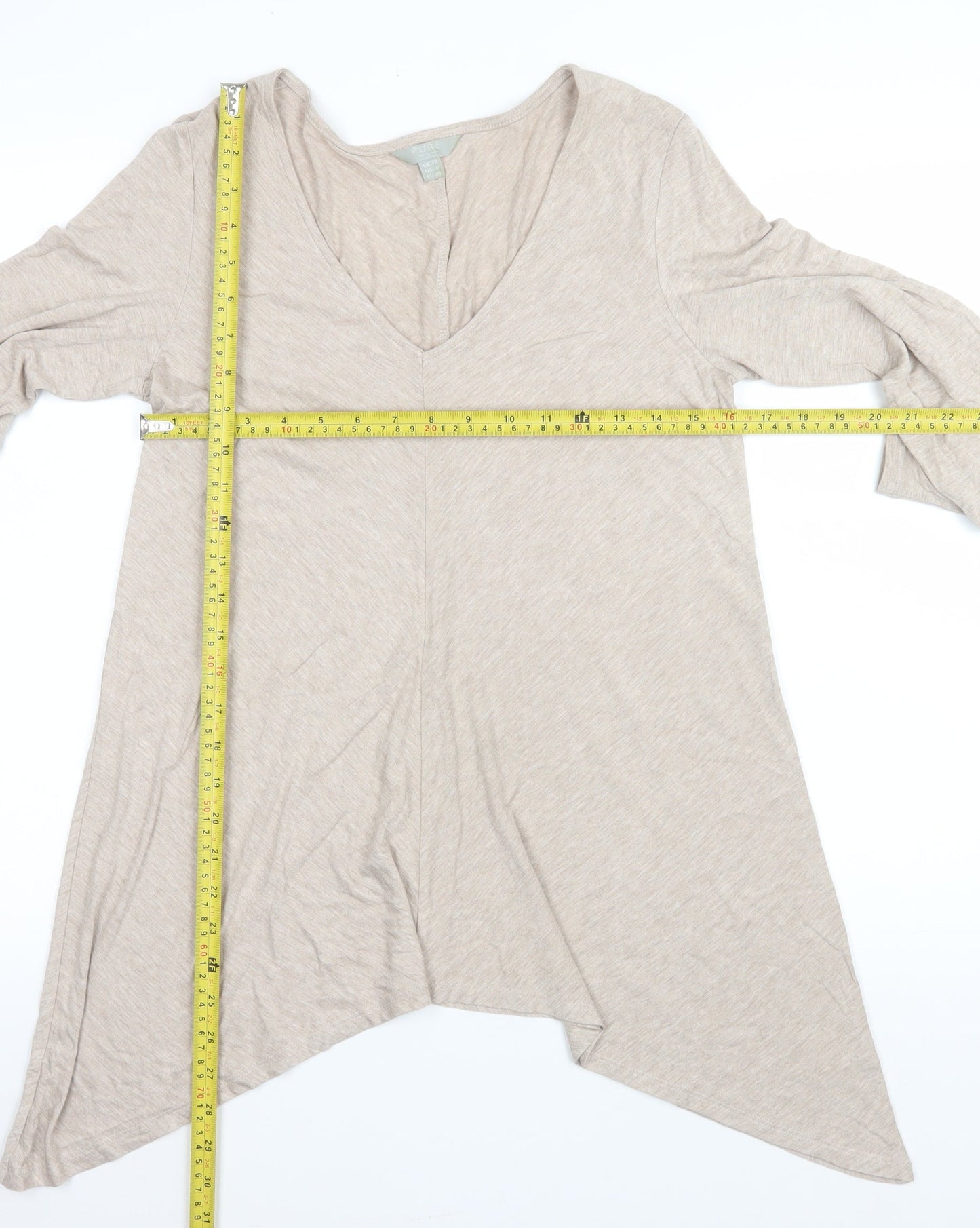Womens UK Size 12 PURE Collection Beige Tunic Blouse