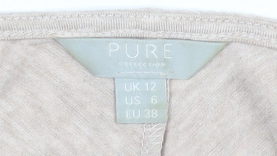 Womens UK Size 12 PURE Collection Beige Tunic Blouse