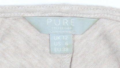 Womens UK Size 12 PURE Collection Beige Tunic Blouse