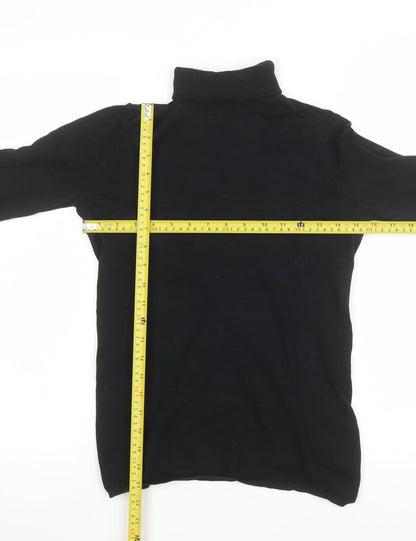 GAP Women Black Small Roll Neck Long Sleeve Jersey Top