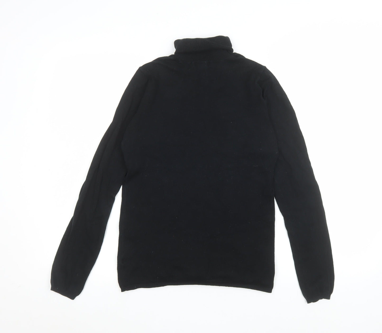 GAP Women Black Small Roll Neck Long Sleeve Jersey Top