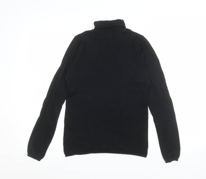 GAP Women Black Small Roll Neck Long Sleeve Jersey Top