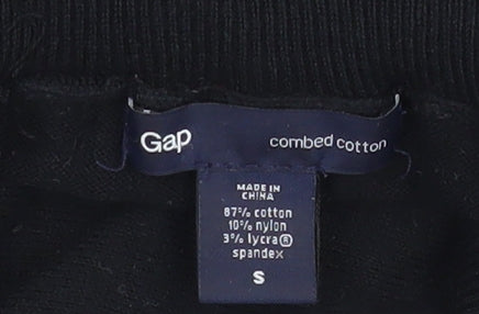 GAP Women Black Small Roll Neck Long Sleeve Jersey Top