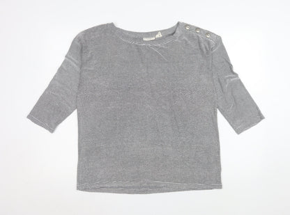 Womens UK Size L Christian Siriano Grey Basic T-Shirt