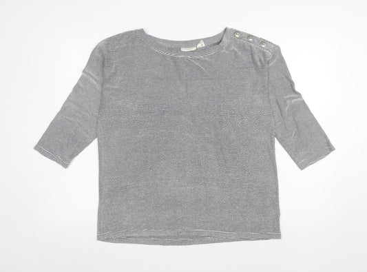 Womens UK Size L Christian Siriano Grey Basic T-Shirt