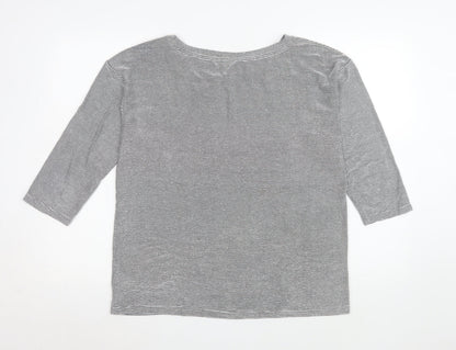 Womens UK Size L Christian Siriano Grey Basic T-Shirt