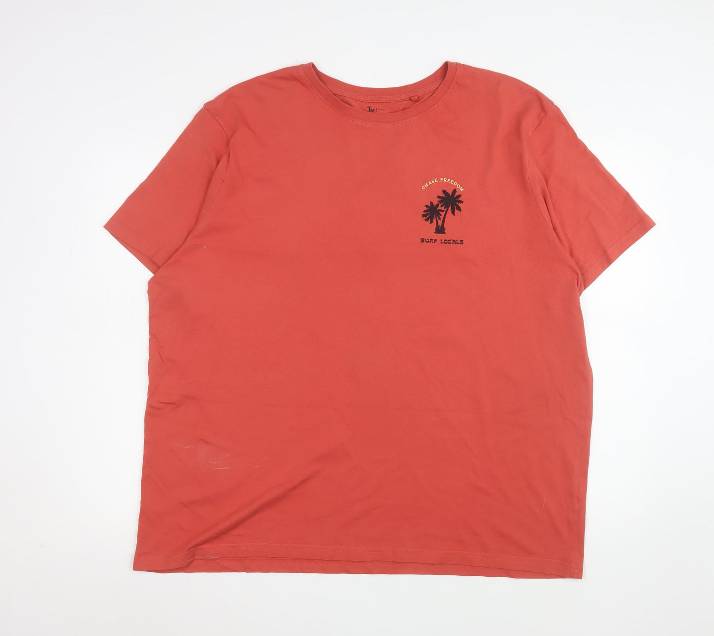 Tu Men’s Red Surf Locals Graphic T-Shirt 2XL Cotton Tee