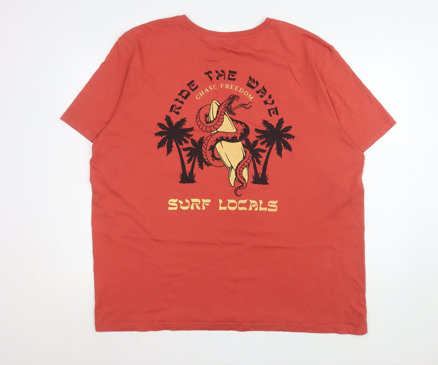 Tu Men’s Red Surf Locals Graphic T-Shirt 2XL Cotton Tee