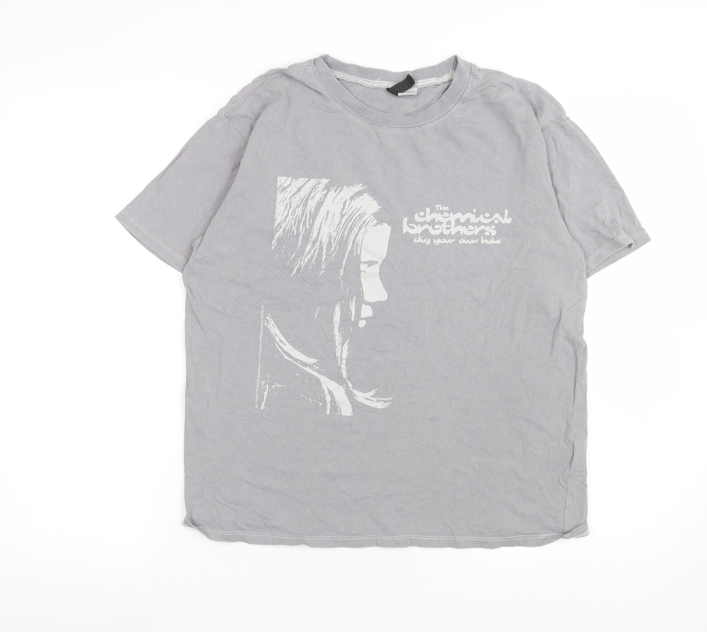 Womens UK Size XS H&M Grey Basic T-Shirt
