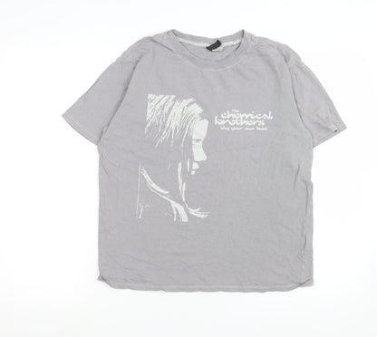 Womens UK Size XS H&M Grey Basic T-Shirt