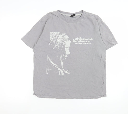 Womens UK Size XS H&M Grey Basic T-Shirt