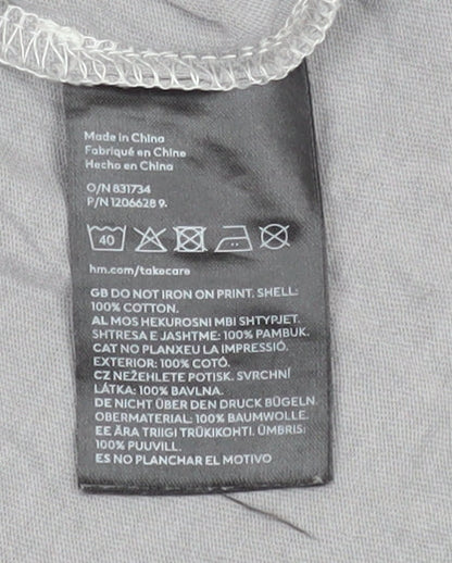 Womens UK Size XS H&M Grey Basic T-Shirt