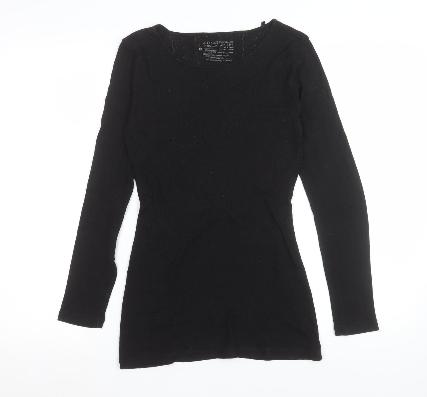 Esmara Women’s Black Long Sleeve Slim Fit Basic T-Shirt Size S