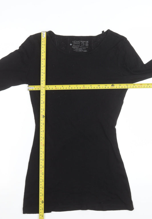 Esmara Women’s Black Long Sleeve Slim Fit Basic T-Shirt Size S