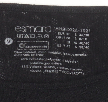 Esmara Women’s Black Long Sleeve Slim Fit Basic T-Shirt Size S