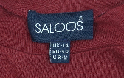 Womens UK Size 14 Saloos Red Basic T-Shirt