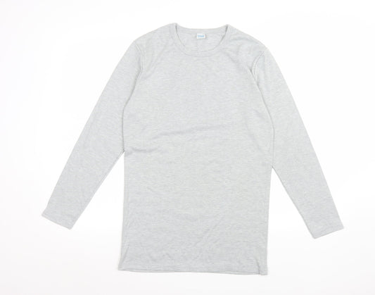 Womens UK Size L CARLYPS Grey Basic T-Shirt