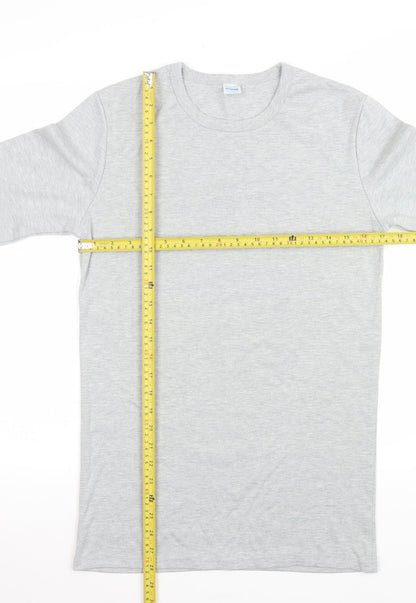 Womens UK Size L CARLYPS Grey Basic T-Shirt