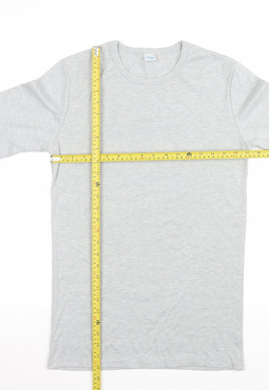 Womens UK Size L CARLYPS Grey Basic T-Shirt
