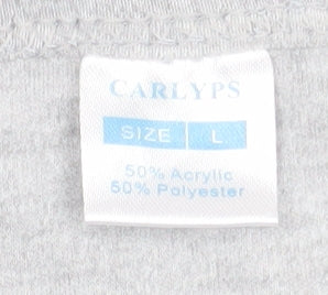 Womens UK Size L CARLYPS Grey Basic T-Shirt