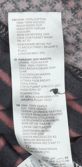 Mantaray Womens Multicoloured Striped Cotton 3/4 Sleeve T-Shirt Size 20