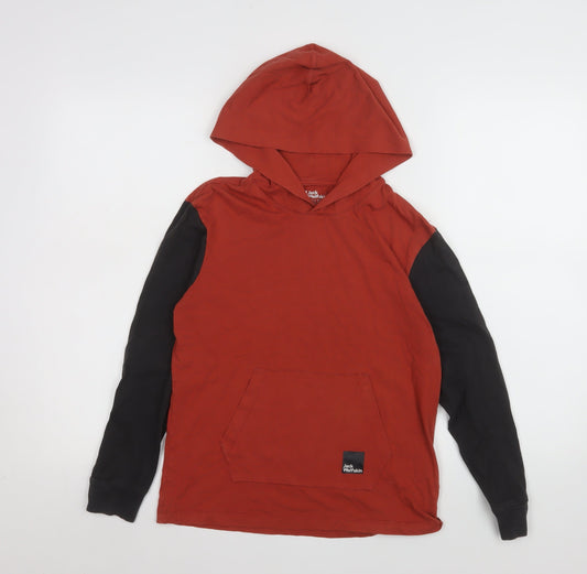 Boys UK Size 11-12 Years Jack Wolfskin Red Pullover Hoodie