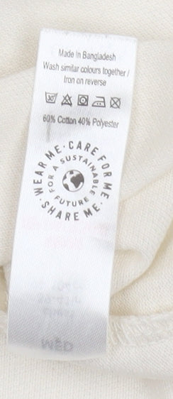 George Men's Multicoloured Striped 1/4 Zip Polo Shirt Size M