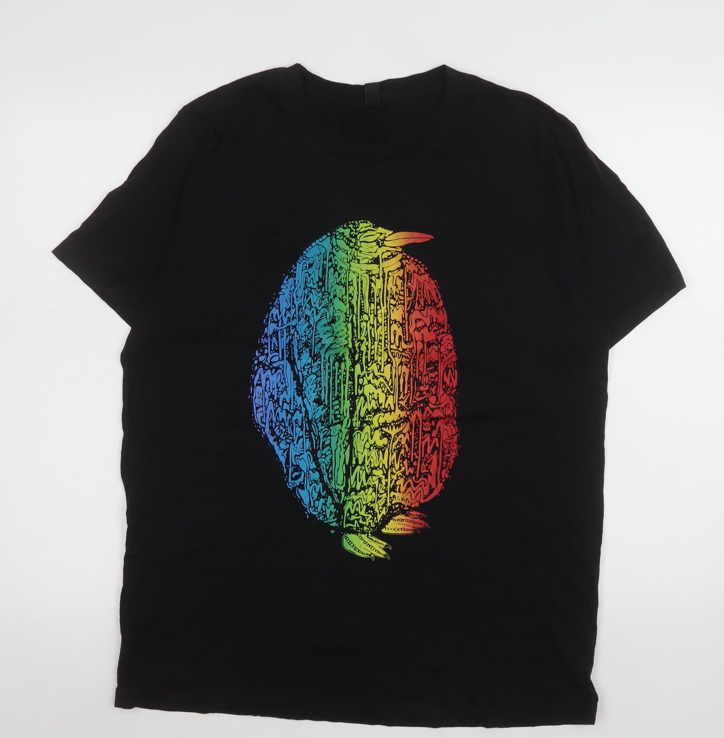 Mens UK Size L Earth Positive Black  T-Shirt