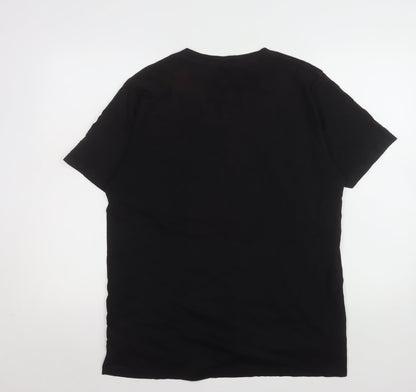 Mens UK Size L Earth Positive Black  T-Shirt