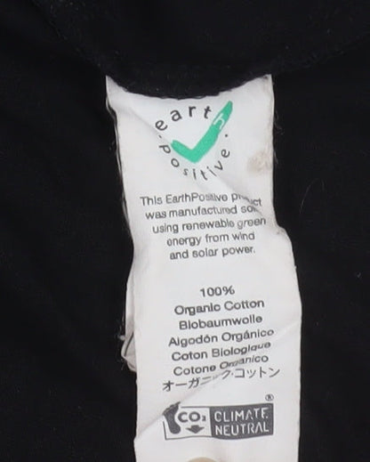 Mens UK Size L Earth Positive Black  T-Shirt