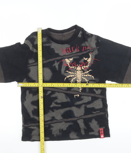 Boys UK Size 6-7 Years Marks and Spencer Black Basic T-Shirt