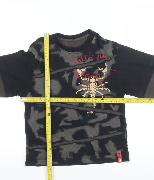 Boys UK Size 6-7 Years Marks and Spencer Black Basic T-Shirt