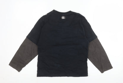 Boys UK Size 6-7 Years Marks and Spencer Black Basic T-Shirt