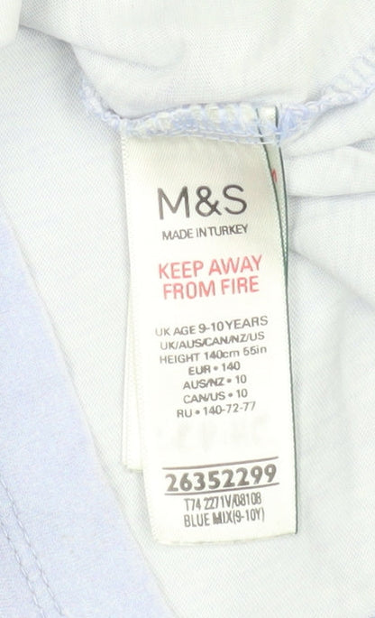 Marks and Spencer Girls Multicoloured Tie Dye Cotton T-Shirt 9-10 Years