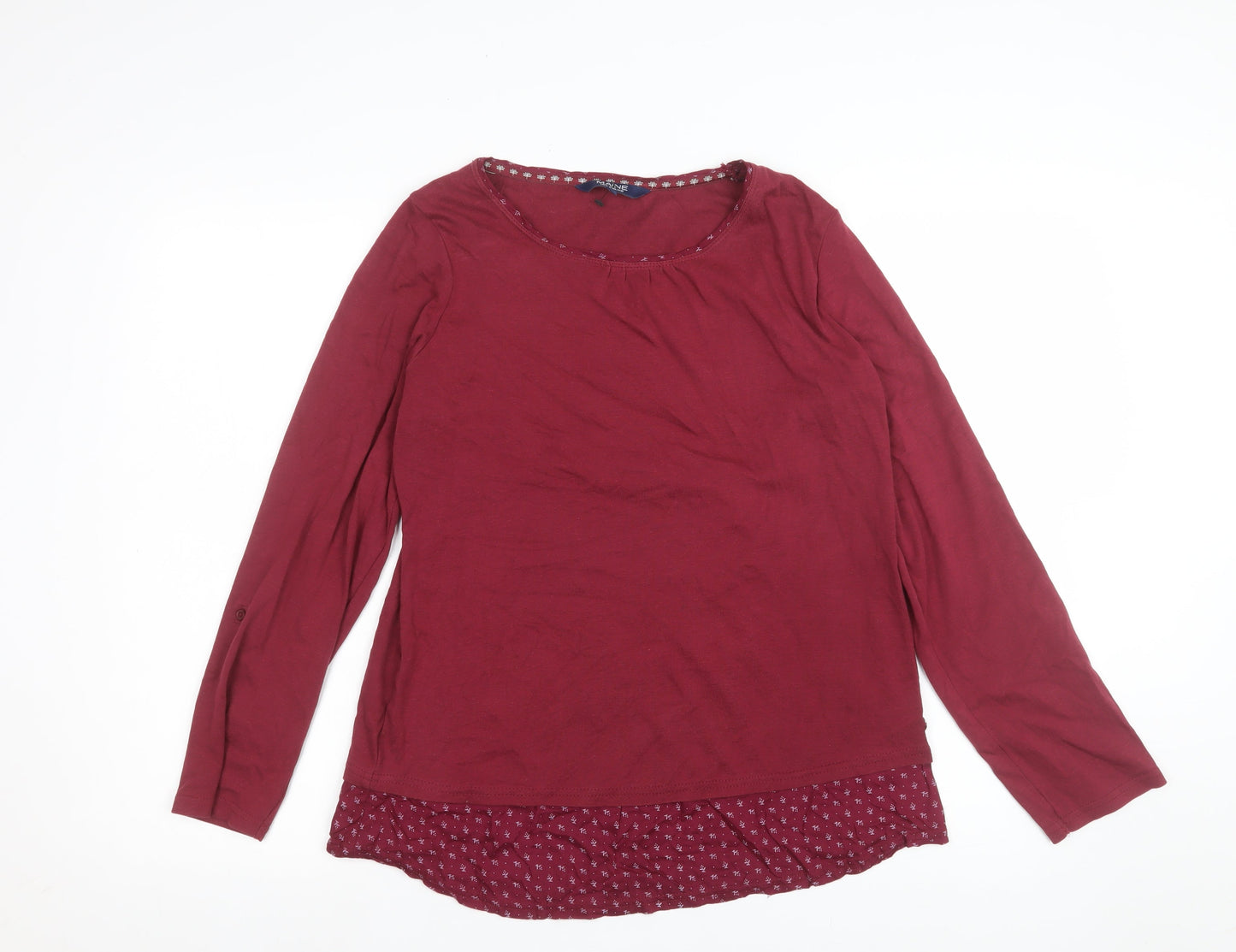 Maine New England Women’s Red Long Sleeve Cotton Blouse Size 16