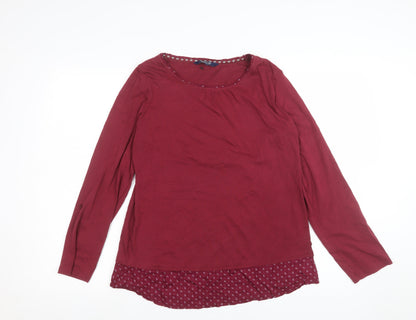 Maine New England Women’s Red Long Sleeve Cotton Blouse Size 16