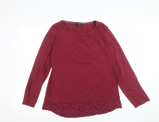 Maine New England Women’s Red Long Sleeve Cotton Blouse Size 16