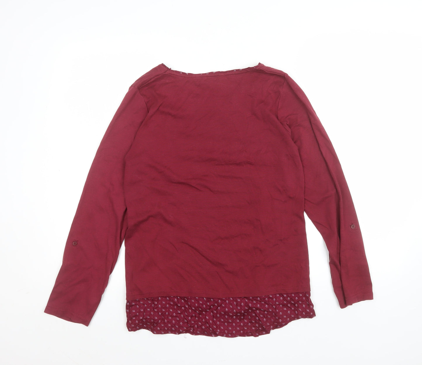 Maine New England Women’s Red Long Sleeve Cotton Blouse Size 16