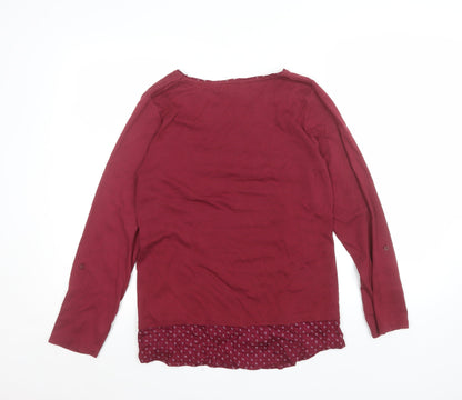 Maine New England Women’s Red Long Sleeve Cotton Blouse Size 16