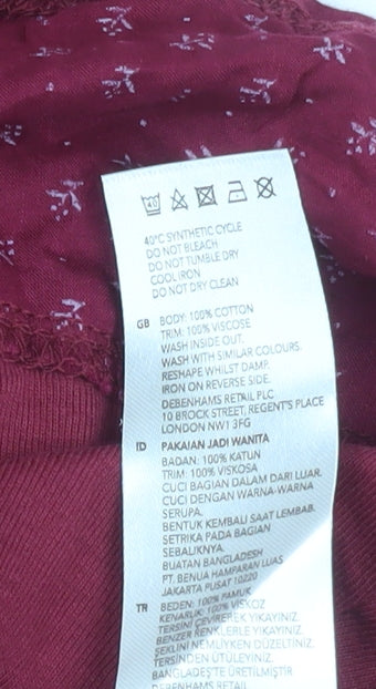 Maine New England Women’s Red Long Sleeve Cotton Blouse Size 16