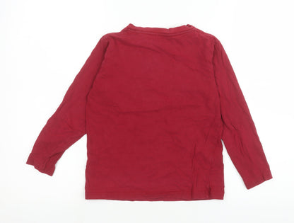 GapKids Boys Red Bear Graphic Long Sleeve Cotton T-Shirt 8 Years