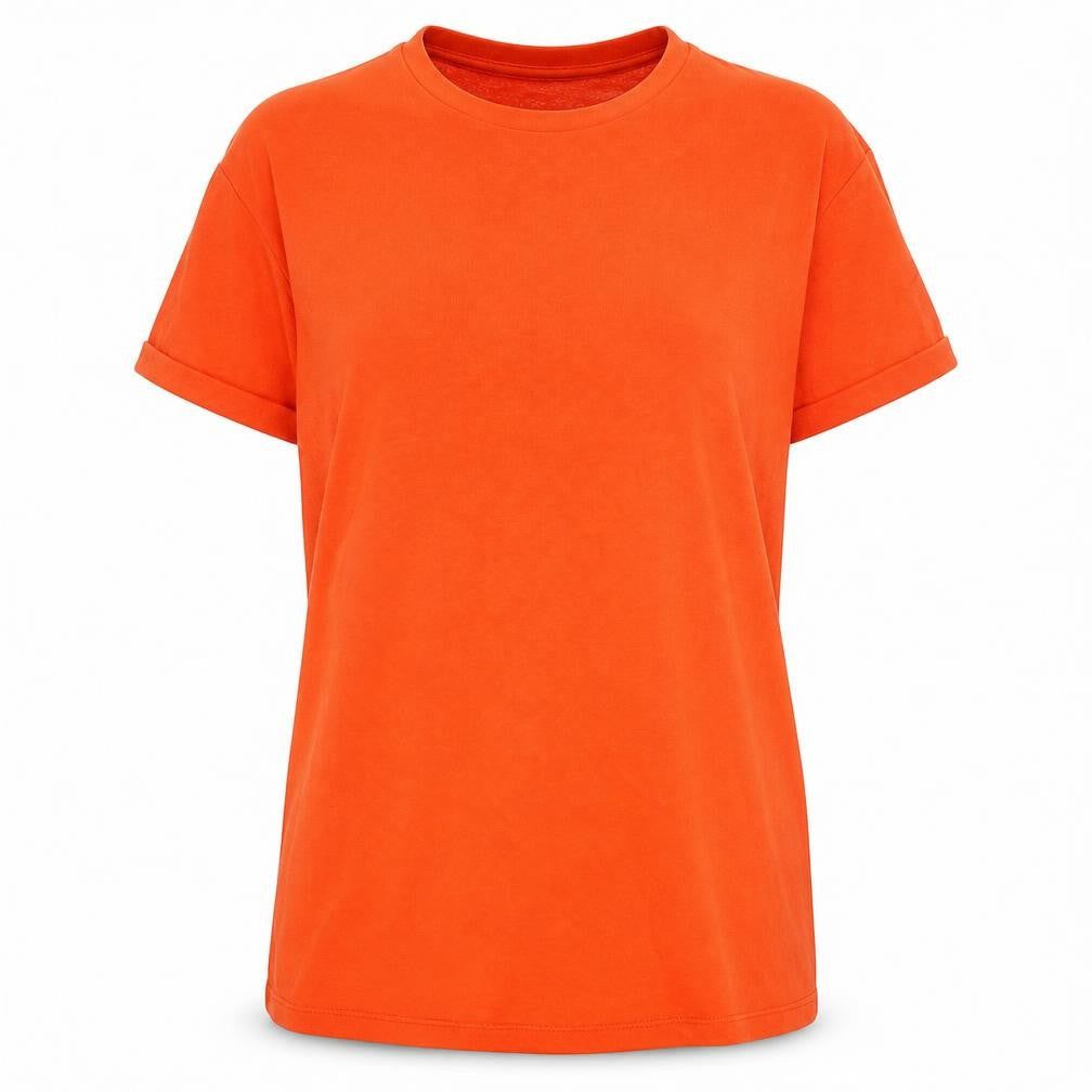 Womens UK Size 14 Zara Orange Basic T-Shirt