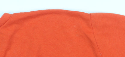 Womens UK Size 14 Zara Orange Basic T-Shirt