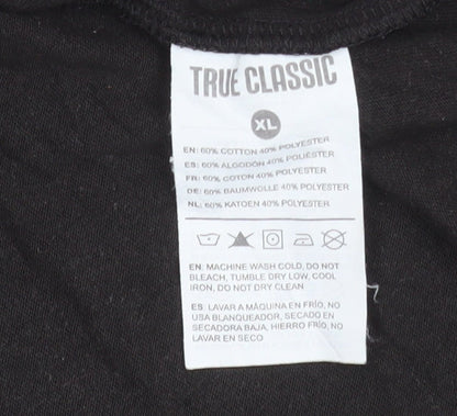 True Classic Men's Black XL Crew Neck Short Sleeve T-Shirt