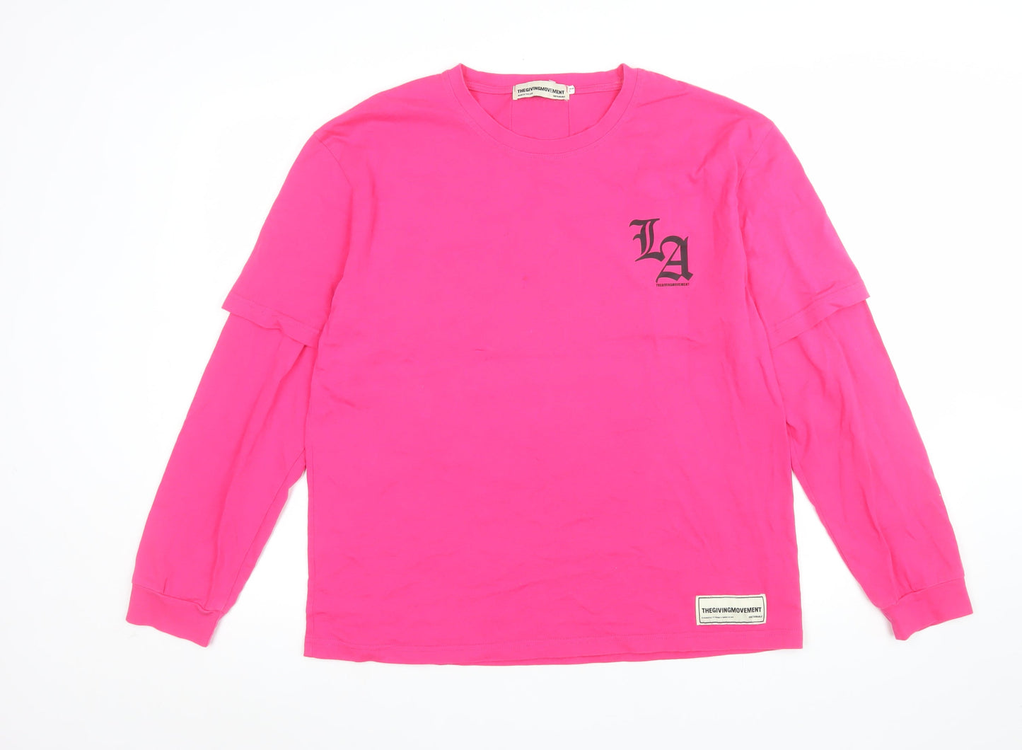 Womens UK Size L THE GIVING MOVEMENT Pink Basic T-Shirt
