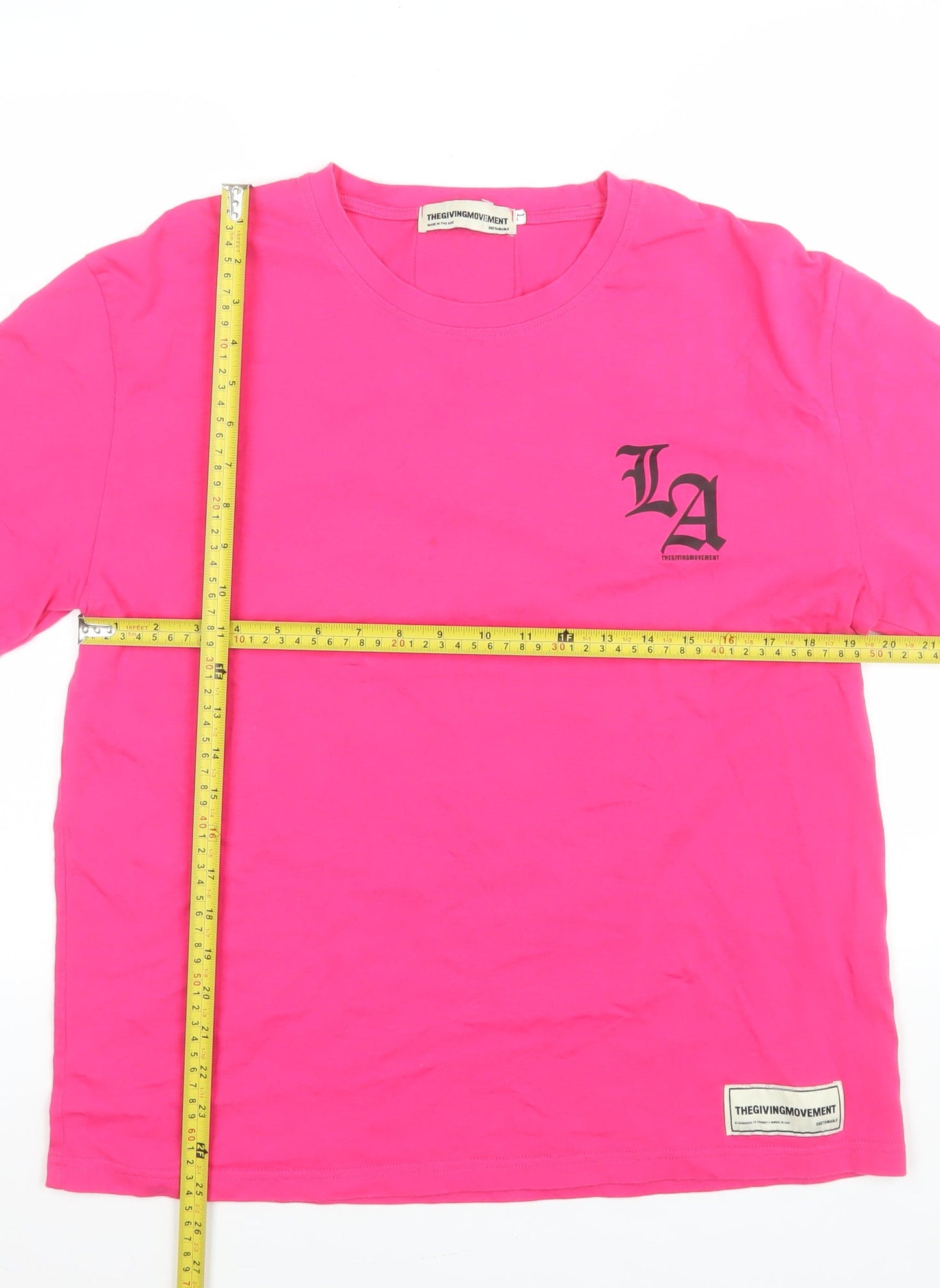 Womens UK Size L THE GIVING MOVEMENT Pink Basic T-Shirt
